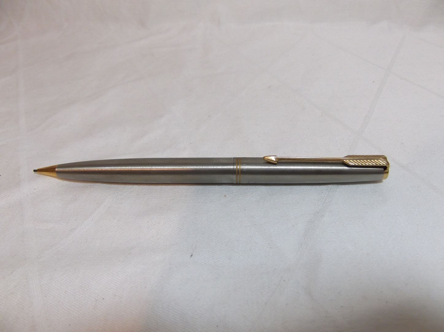 Vintage PARKER MECHANICAL PENCIL Silver & Gold Tone 5" lead 1950s eBay